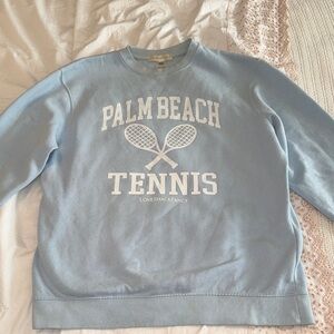 LoveShackFancy Light Blue Tennis Sweatshirt